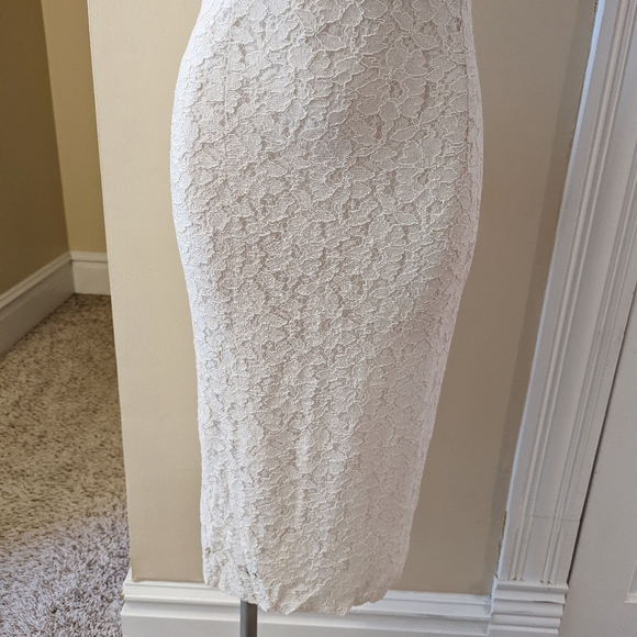 Vintage Hit Way Fashions white lace fitted dress with skinny straps size 0 - Picture 5 of 7